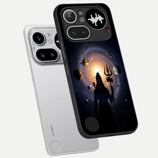 Galactic Shiva Vision phone case For Nothing Phone 4A Pro showing premium glass back cover with detailed artwork