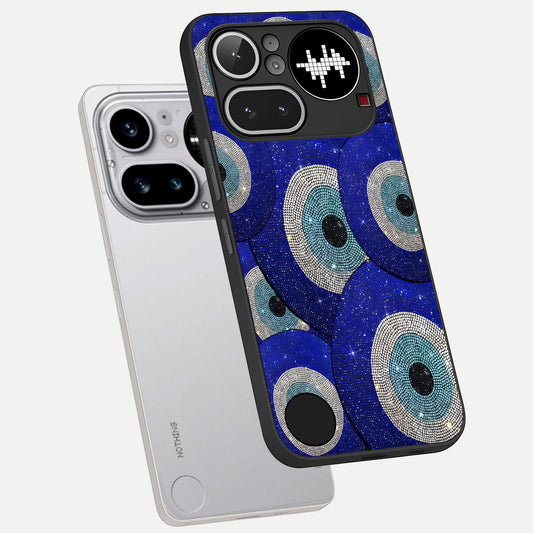 Galaxy Eye Flow phone case For Nothing Phone 4A Pro showing premium glass back cover with detailed artwork