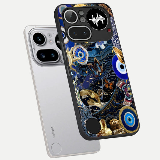 Golden Moon Magic phone case For Nothing Phone 4A Pro showing premium glass back cover with detailed artwork