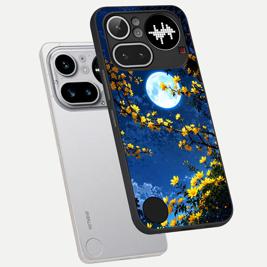Golden Night Glow phone case For Nothing Phone 4A Pro showing premium glass back cover with detailed artwork