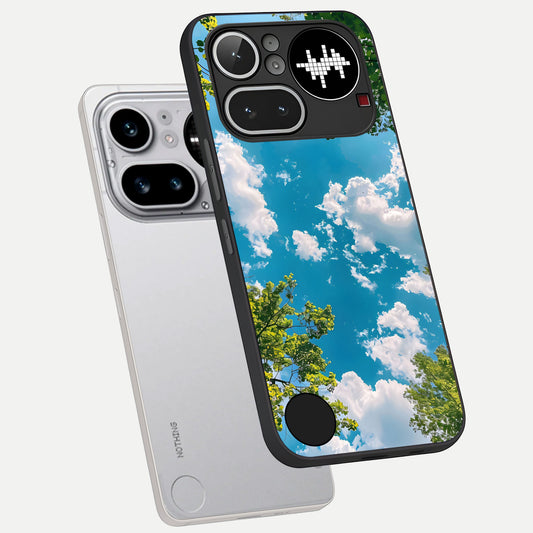 Green Moon Energy phone case For Nothing Phone 4A Pro showing premium glass back cover with detailed artwork