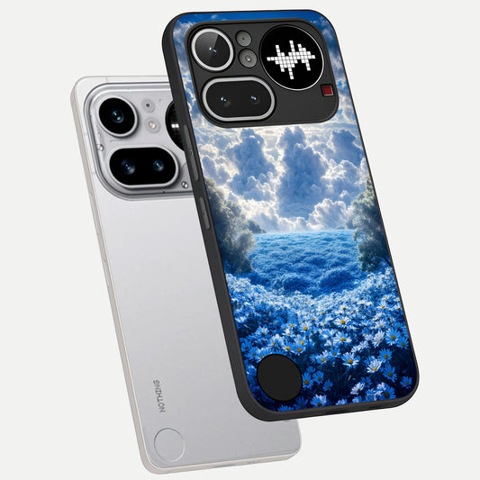 Heavenly Daisy Horizon phone case For Nothing Phone 4A Pro showing premium glass back cover with detailed artwork