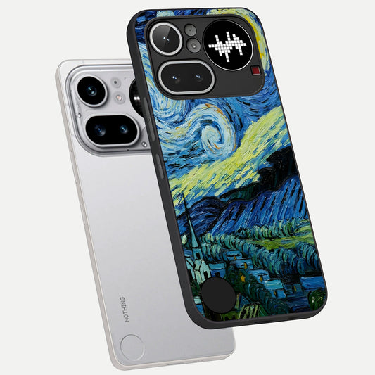 Inspired Van Gogh Art phone case For Nothing Phone 4A Pro showing premium glass back cover with detailed artwork