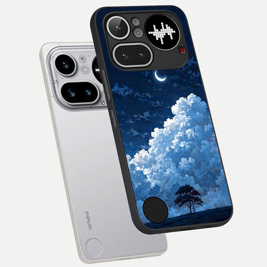 Midnight Sky Serenity phone case For Nothing Phone 4A Pro showing premium glass back cover with detailed artwork