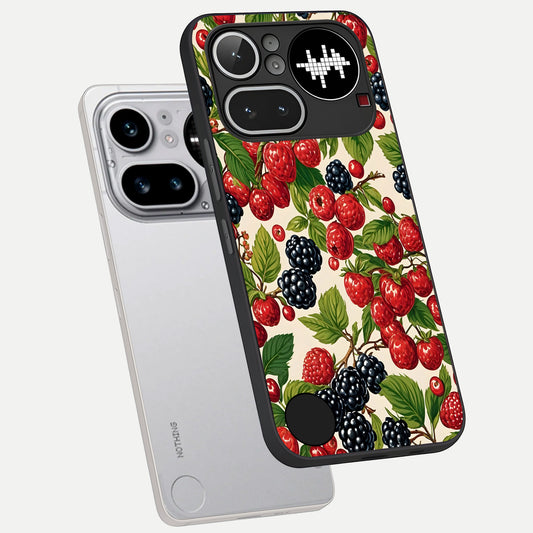 Mixed Berry Collage phone case For Nothing Phone 4A Pro showing premium glass back cover with detailed artwork