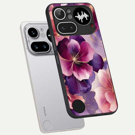 Pink Bouquet Florals phone case For Nothing Phone 4A Pro showing premium glass back cover with detailed artwork