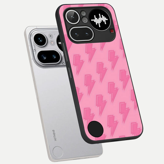 Pink Moo Magic phone case For Nothing Phone 4A Pro showing premium glass back cover with detailed artwork