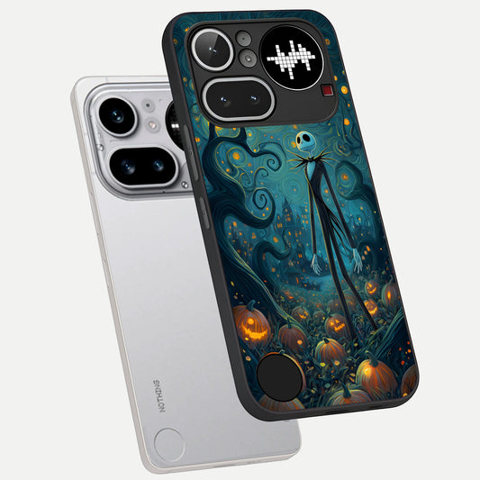 Pumpkin Moonlight Tale phone case For Nothing Phone 4A Pro showing premium glass back cover with detailed artwork