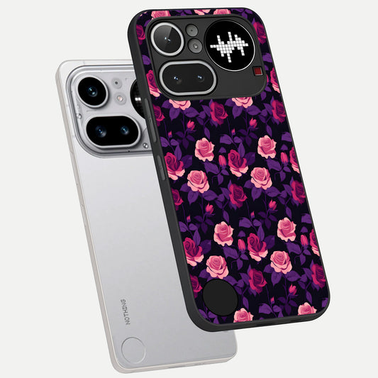 Rose Garden Twilight phone case For Nothing Phone 4A Pro showing premium glass back cover with detailed artwork