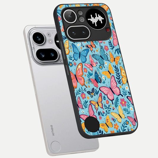 Spring Wing Garden phone case For Nothing Phone 4A Pro showing premium glass back cover with detailed artwork