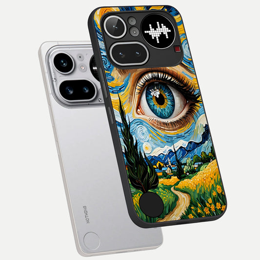 Van Gogh Eye phone case For Nothing Phone 4A Pro showing premium glass back cover with detailed artwork