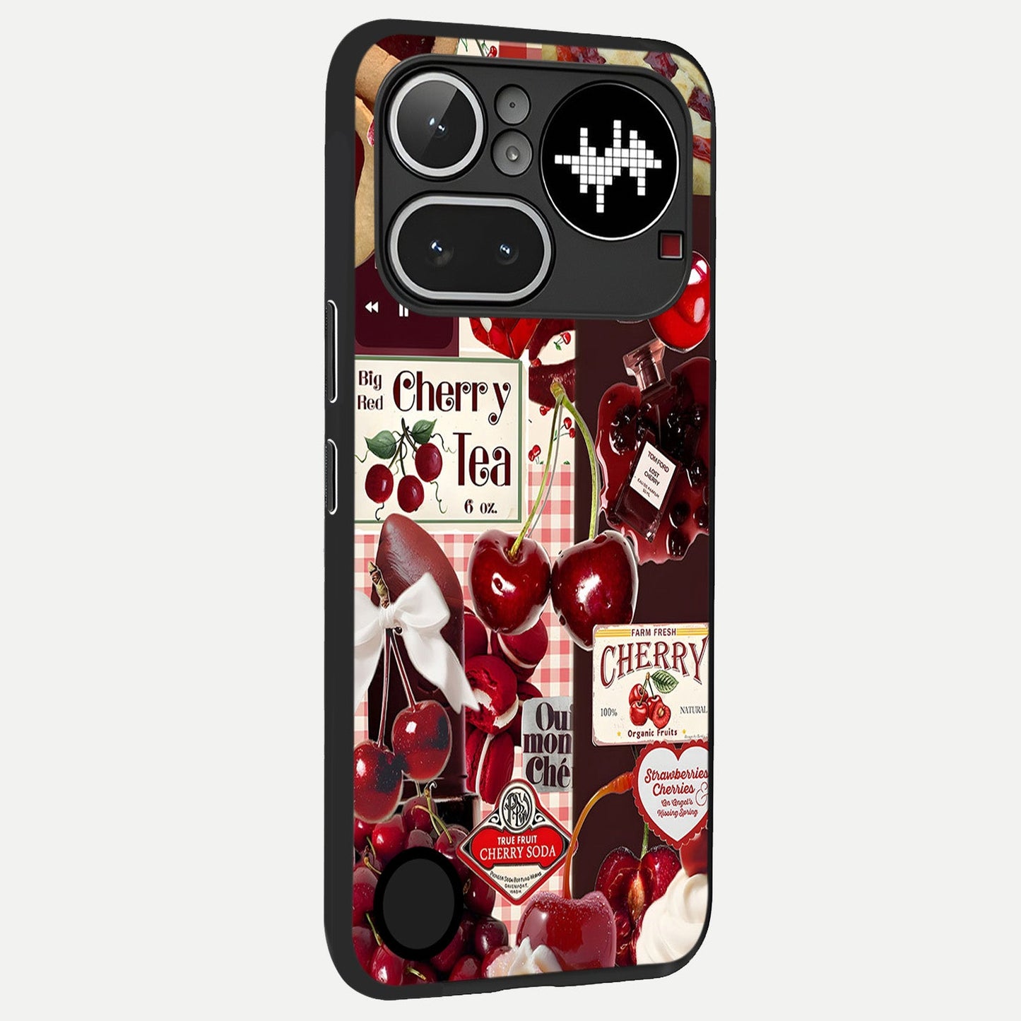 Aesthetic Cherry Tea back cover For Nothing Phone 4A Pro slim fit glass case with vibrant aesthetic design