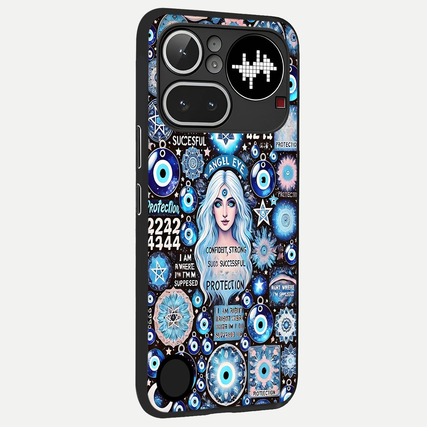 Angel Aura Shield back cover For Nothing Phone 4A Pro slim fit glass case with vibrant aesthetic design