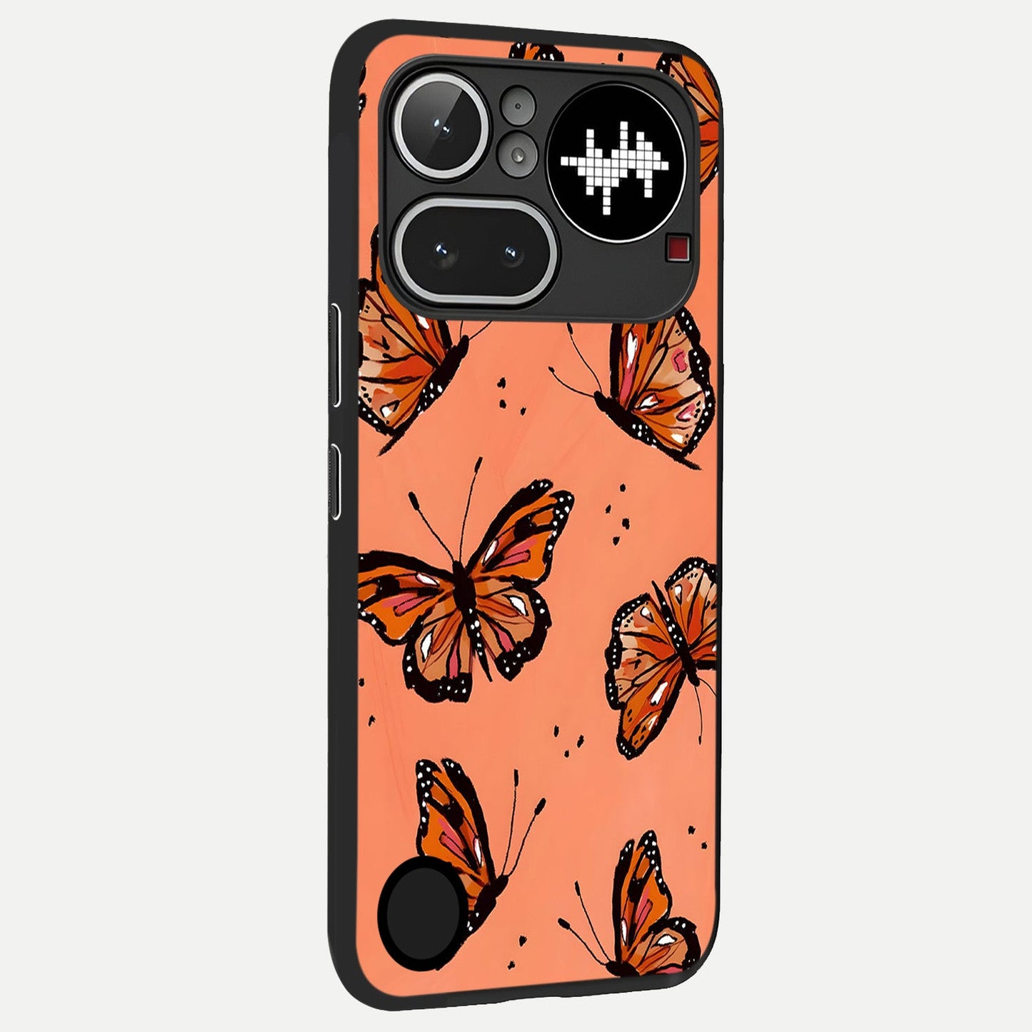 Coral Wing Butterfly back cover For Nothing Phone 4A Pro slim fit glass case with vibrant aesthetic design