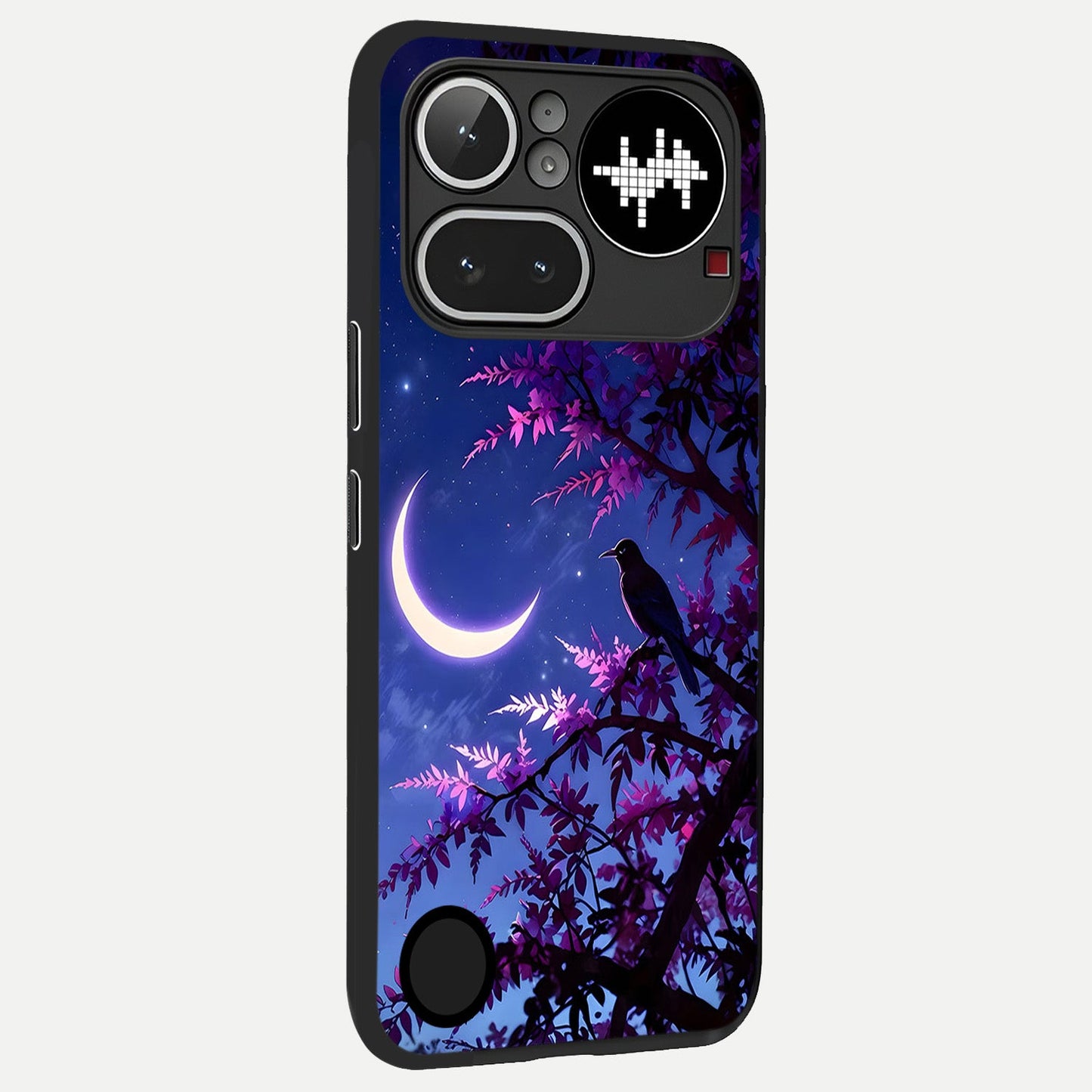 Crow And Moon Scenery back cover For Nothing Phone 4A Pro slim fit glass case with vibrant aesthetic design