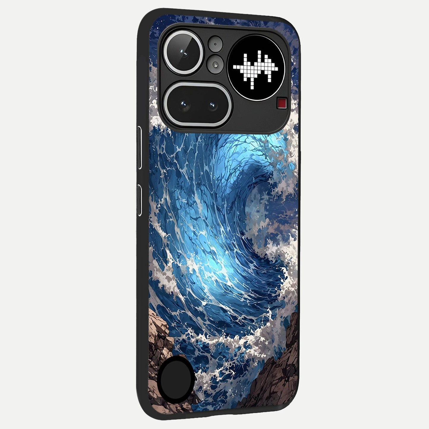 Giant Ocean Wave back cover For Nothing Phone 4A Pro slim fit glass case with vibrant aesthetic design