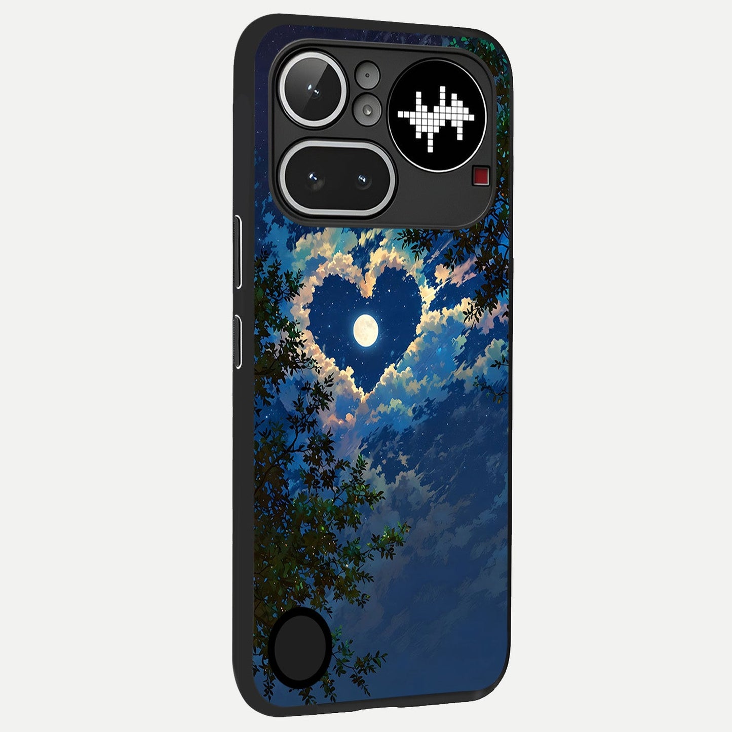 Heart With Moon Sky back cover For Nothing Phone 4A Pro slim fit glass case with vibrant aesthetic design