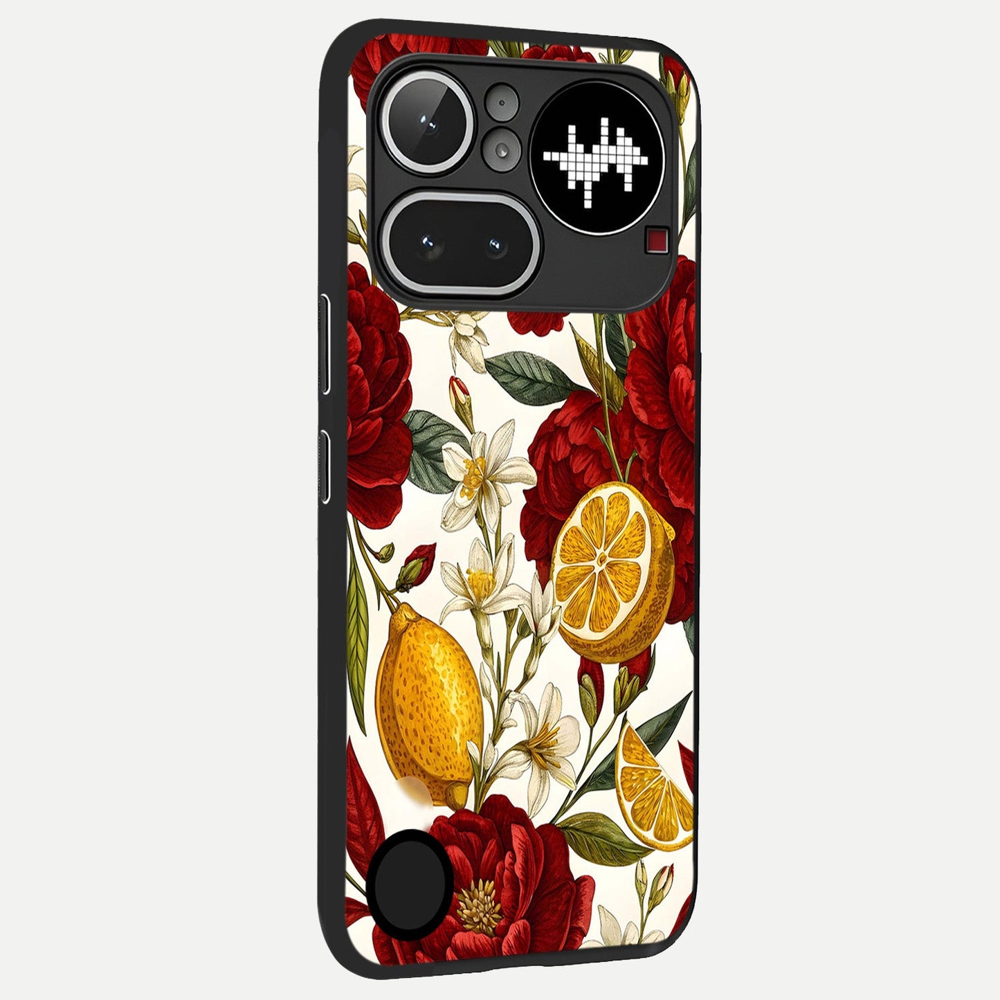 Lemon Rose Charm back cover For Nothing Phone 4A Pro slim fit glass case with vibrant aesthetic design