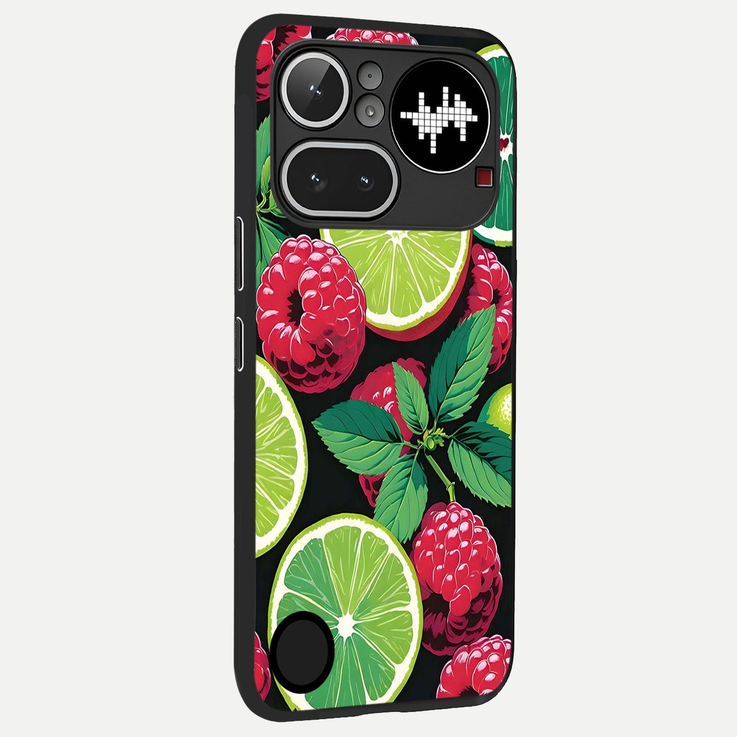 Lime and Raspberry Pattern back cover For Nothing Phone 4A Pro slim fit glass case with vibrant aesthetic design