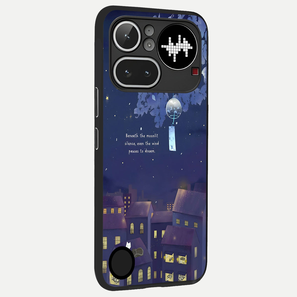 Moonlit Cat Silence back cover For Nothing Phone 4A Pro slim fit glass case with vibrant aesthetic design