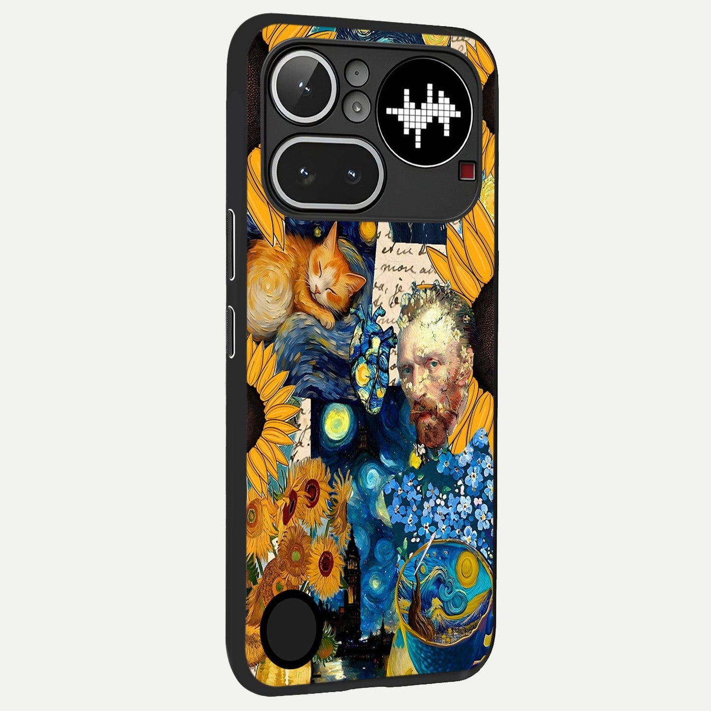 Sunflower Chic Mood Custom Name back cover For Nothing Phone 4A Pro slim fit glass case with vibrant aesthetic design