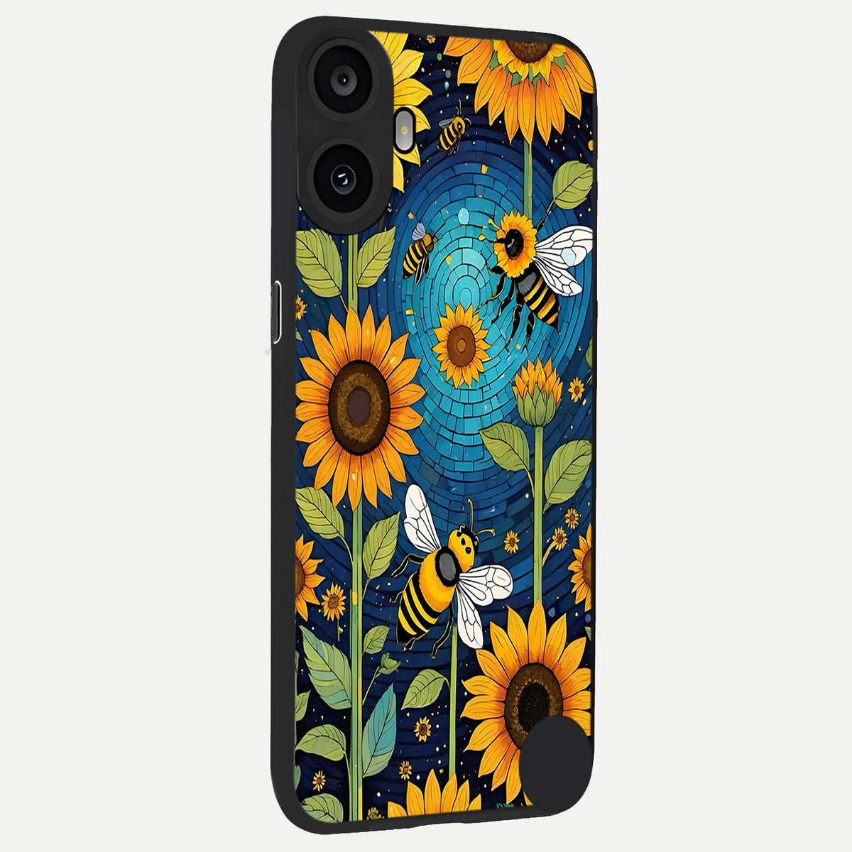 Bees And Sunflowers back cover For CMF Phone 1 slim fit glass case with vibrant aesthetic design
