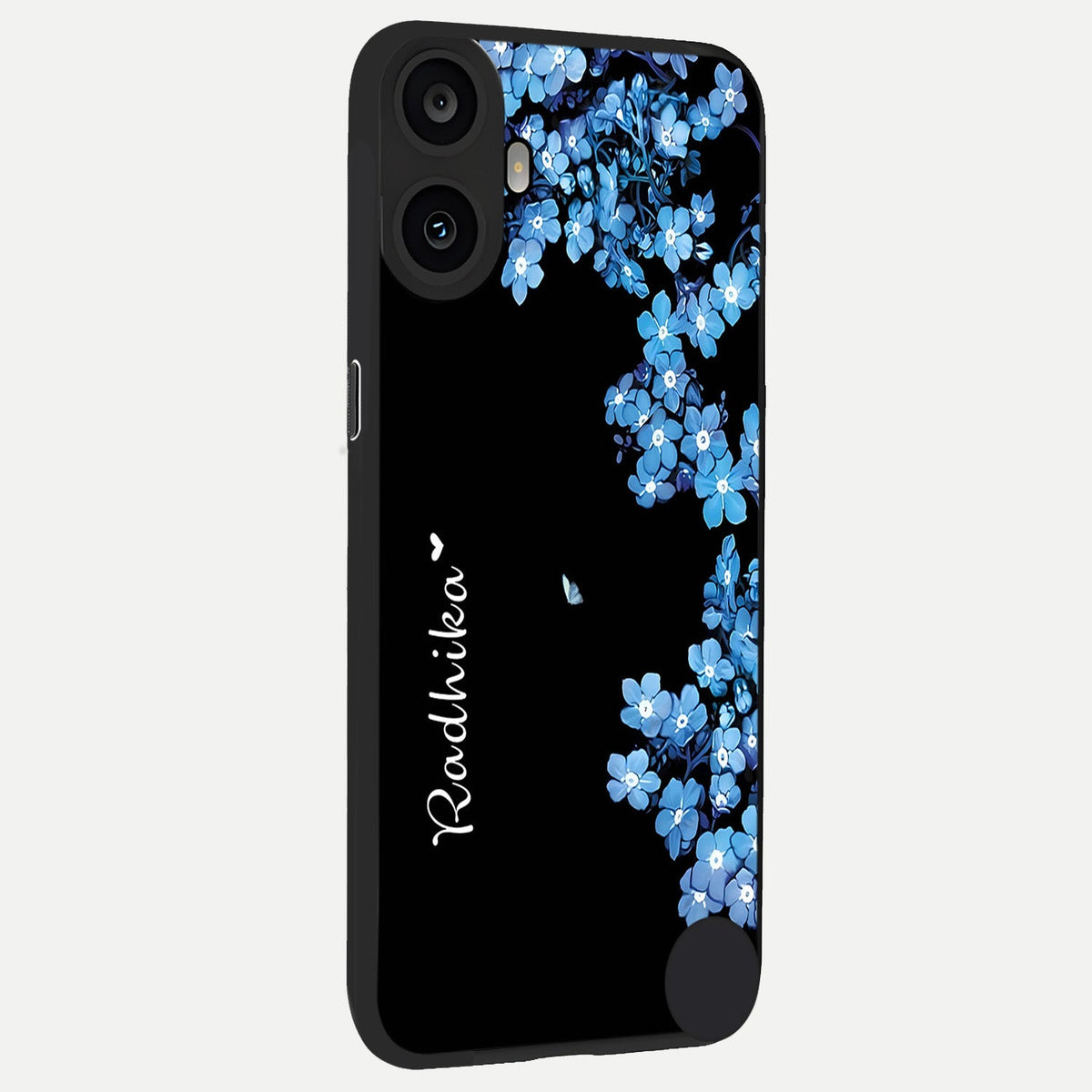 Blue Petal Dream Custom Name back cover For CMF Phone 1 slim fit glass case with vibrant aesthetic design