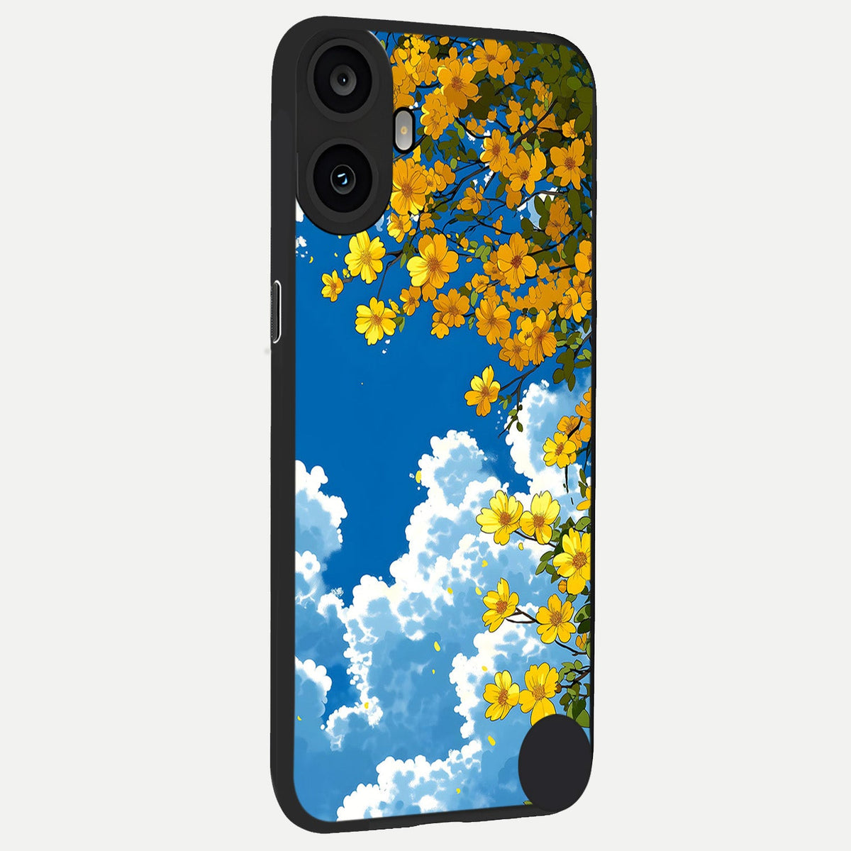 Golden Petal Sky back cover For CMF Phone 1 slim fit glass case with vibrant aesthetic design