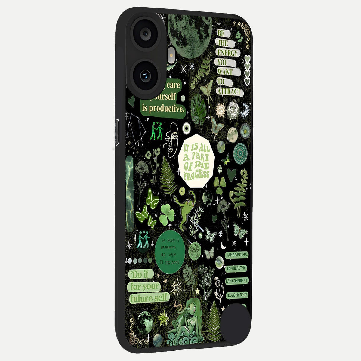 Green Mandala Pattern back cover For CMF Phone 1 slim fit glass case with vibrant aesthetic design