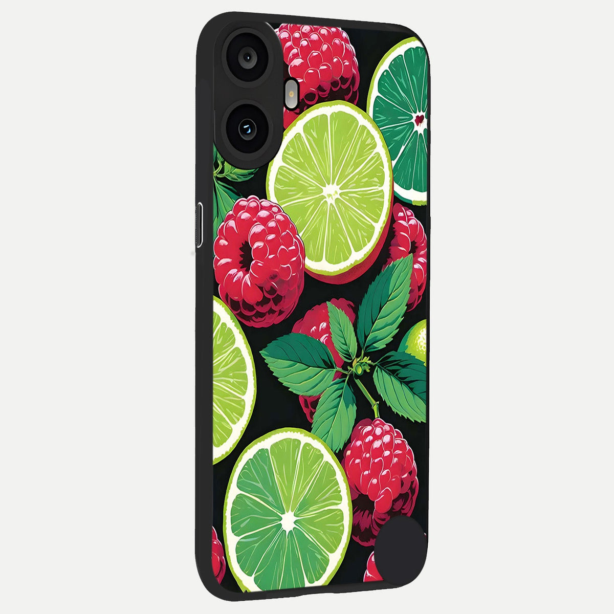 Lime and Raspberry Pattern back cover For CMF Phone 1 slim fit glass case with vibrant aesthetic design