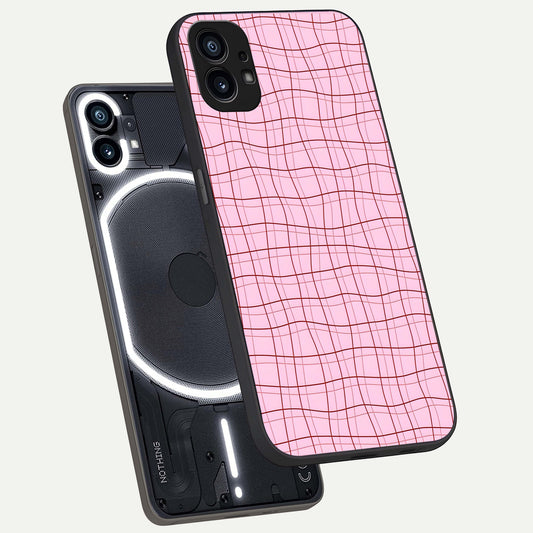 Soft Grid Bliss phone case For Nothing Phone 1 showing premium glass back cover with detailed artwork