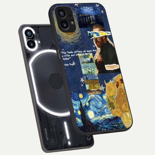 Starry Dream Vision phone case For Nothing Phone 1 showing premium glass back cover with detailed artwork