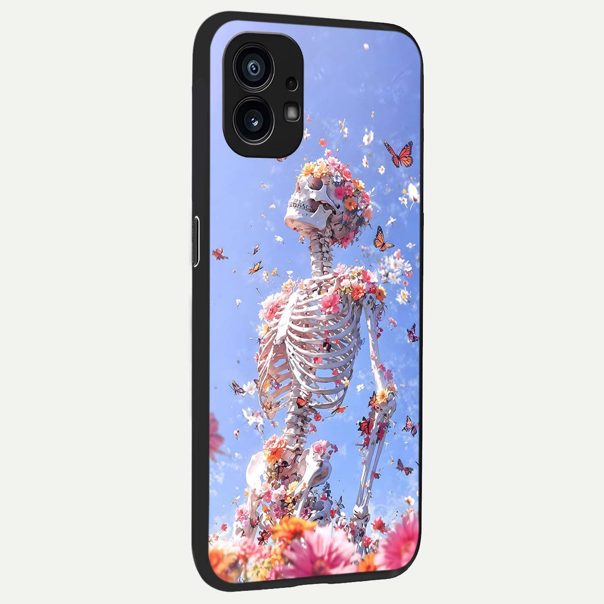 Bloom Beyond Bones back cover For Nothing Phone 1 slim fit glass case with vibrant aesthetic design