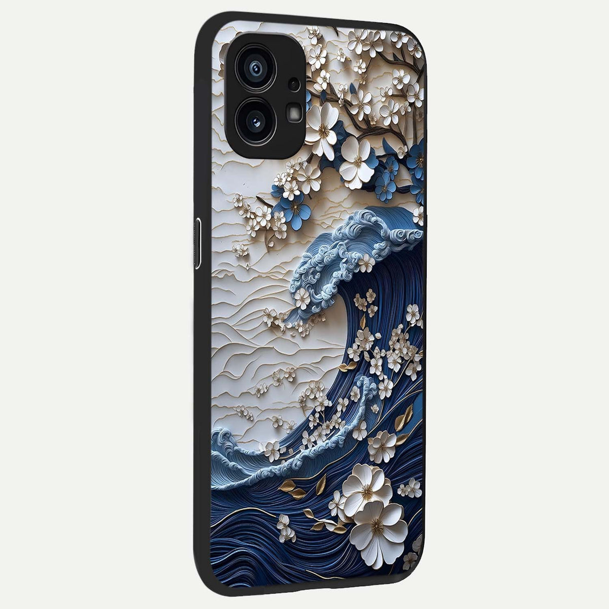 Blossom Wave Art back cover For Nothing Phone 1 slim fit glass case with vibrant aesthetic design