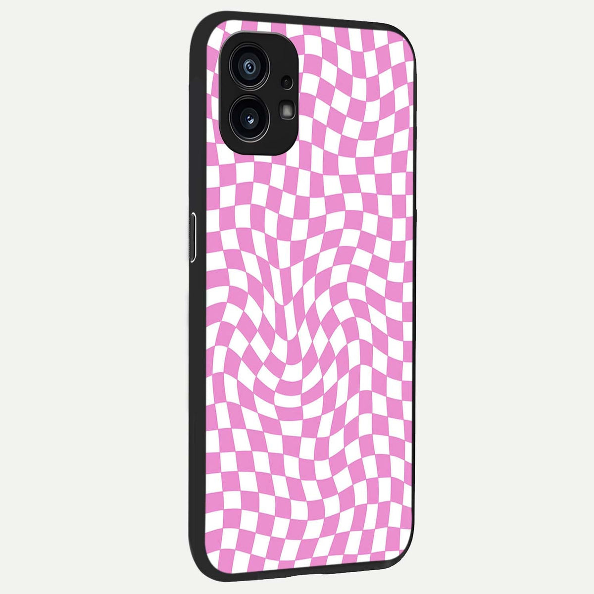 Bubblegum Check Wave back cover For Nothing Phone 1 slim fit glass case with vibrant aesthetic design