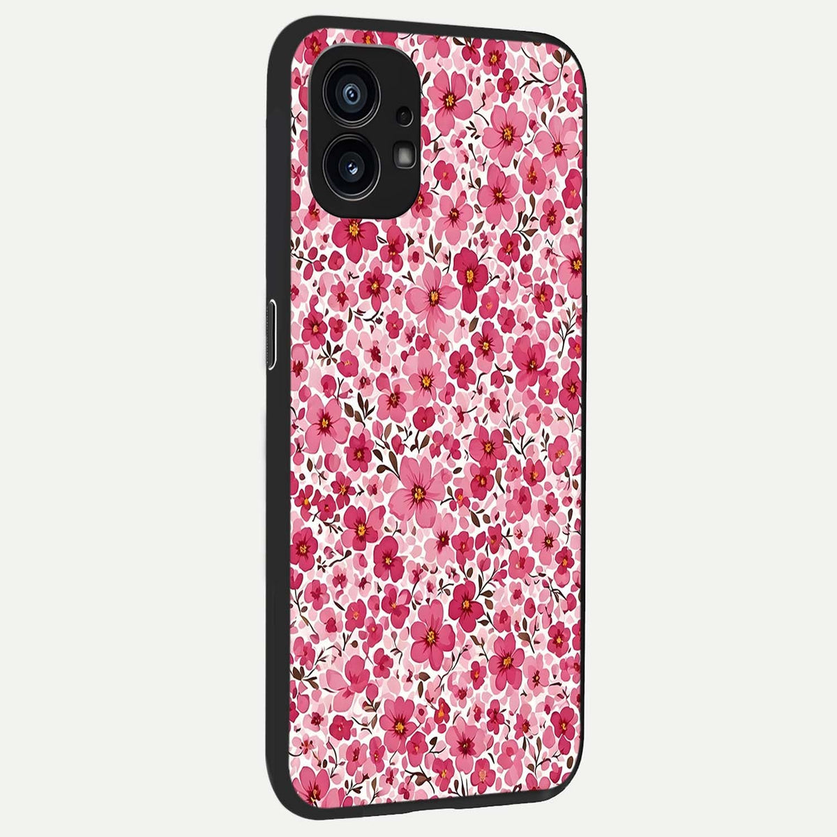 Cherry Blossom Charm back cover For Nothing Phone 1 slim fit glass case with vibrant aesthetic design