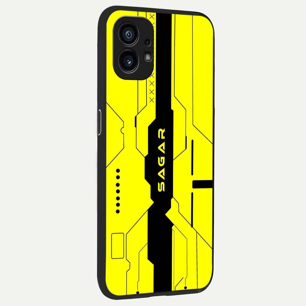 Circuit CYBERPUNK Custom Name back cover For Nothing Phone 1 slim fit glass case with vibrant aesthetic design