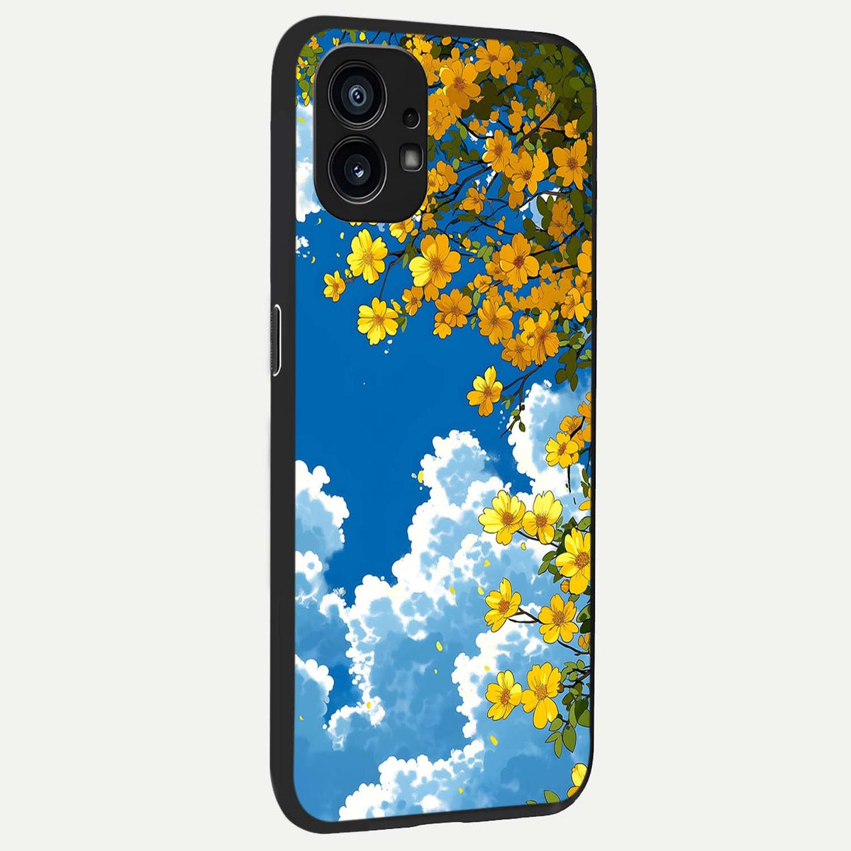 Golden Petal Sky back cover For Nothing Phone 1 slim fit glass case with vibrant aesthetic design