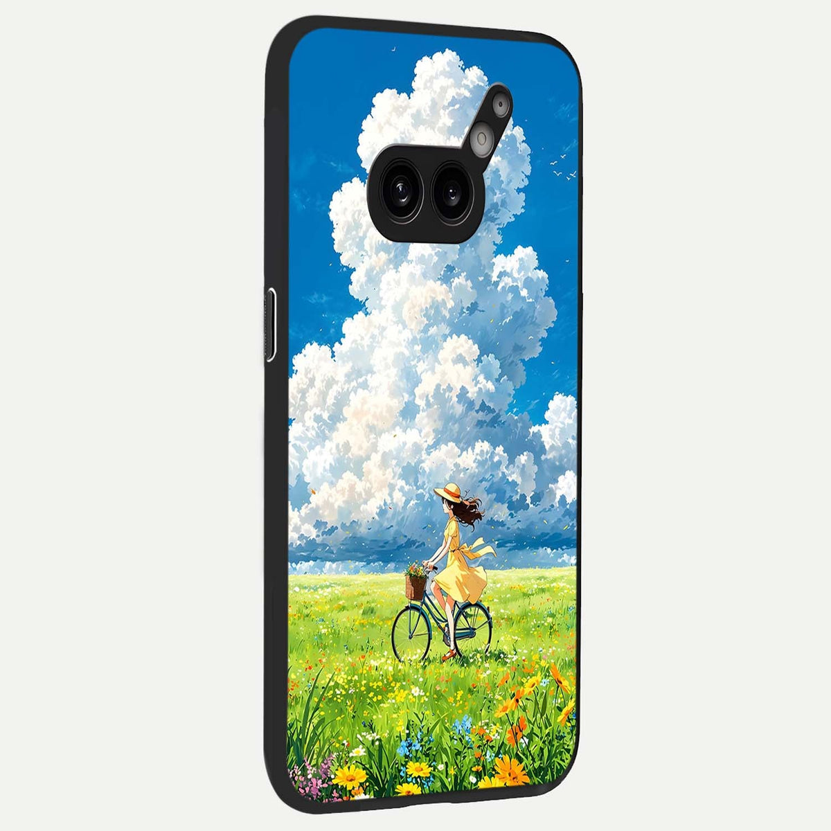 Breezy Meadow Ride back cover For Nothing Phone 2A Plus slim fit glass case with vibrant aesthetic design