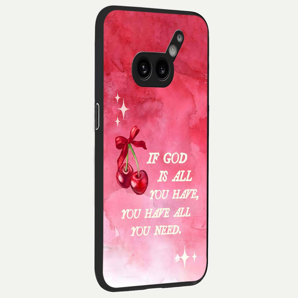 Cherry Quote back cover For Nothing Phone 2A Plus slim fit glass case with vibrant aesthetic design