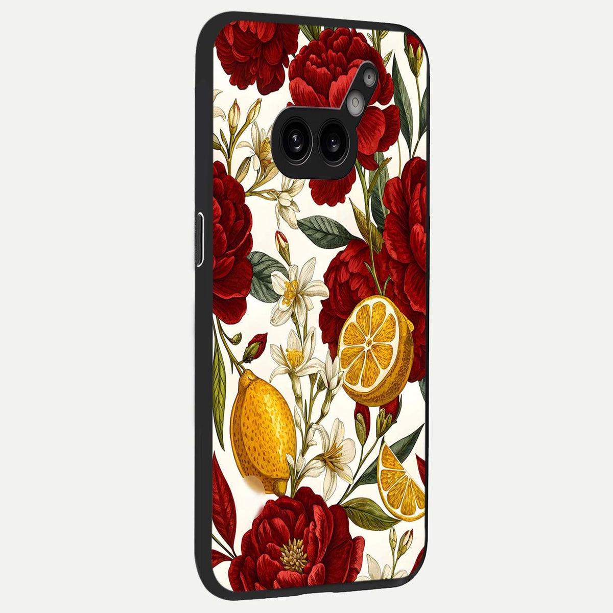 Lemon Rose Charm back cover For Nothing Phone 2A Plus slim fit glass case with vibrant aesthetic design
