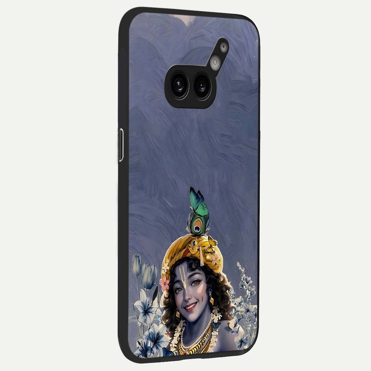 Lord Krishna back cover For Nothing Phone 2A Plus slim fit glass case with vibrant aesthetic design