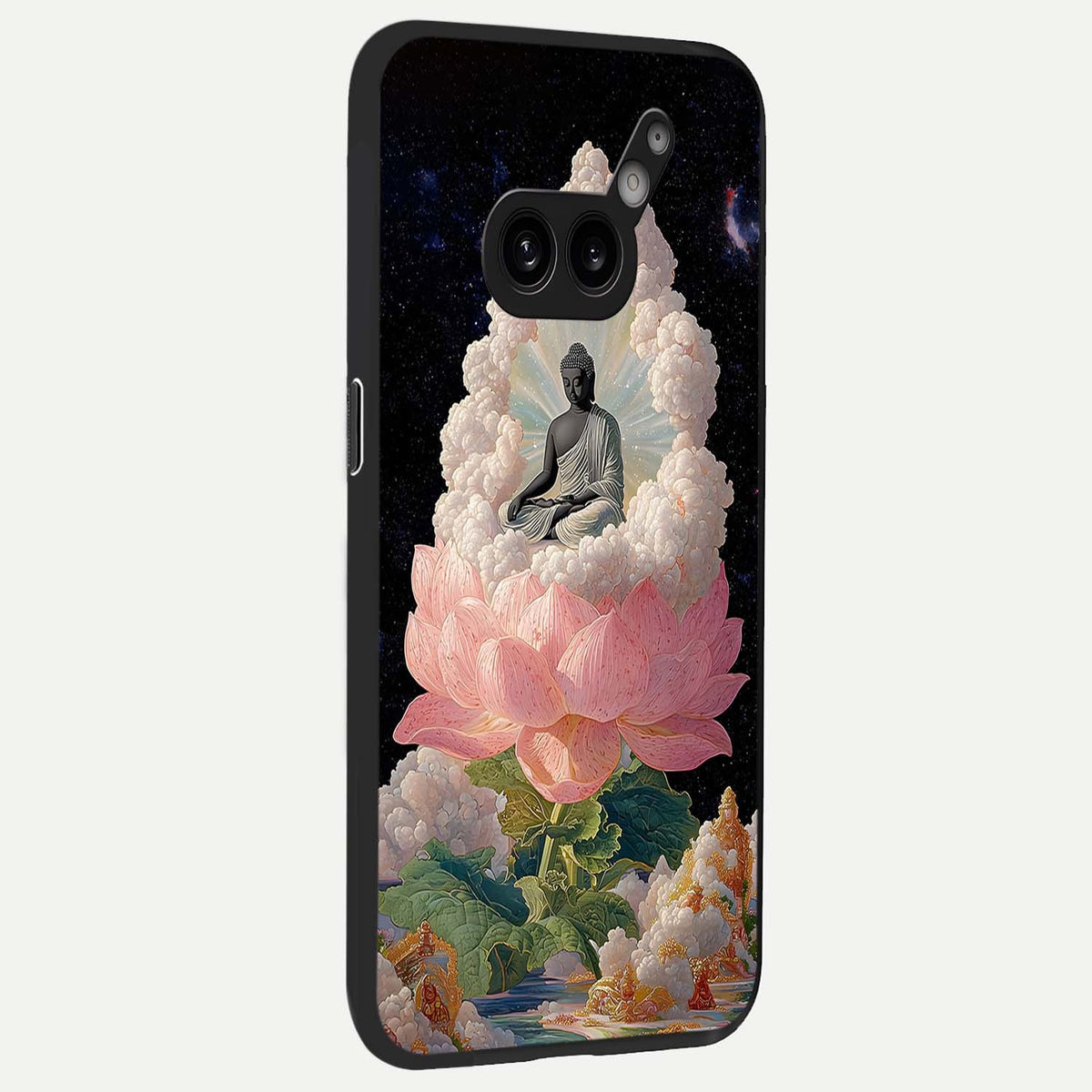 Lotus Divine Peace back cover For Nothing Phone 2A Plus slim fit glass case with vibrant aesthetic design