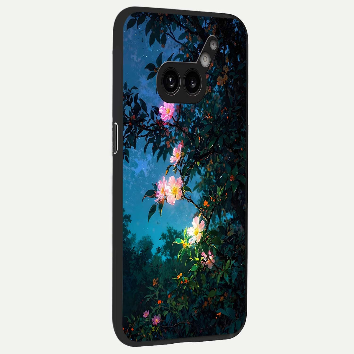 Midnight Bloom Glow back cover For Nothing Phone 2A Plus slim fit glass case with vibrant aesthetic design