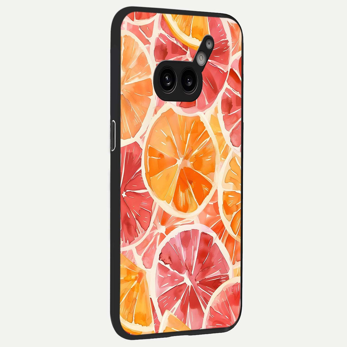 Orange Fruits Pattern back cover For Nothing Phone 2A Plus slim fit glass case with vibrant aesthetic design