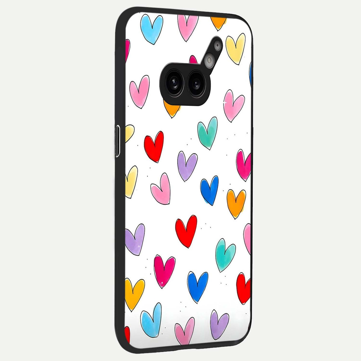 Playful Love Doodles back cover For Nothing Phone 2A Plus slim fit glass case with vibrant aesthetic design