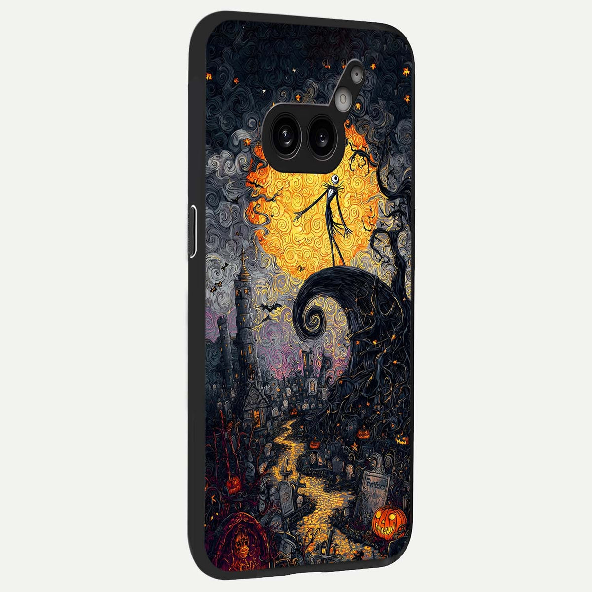 Pumpkin Moon Night back cover For Nothing Phone 2A Plus slim fit glass case with vibrant aesthetic design