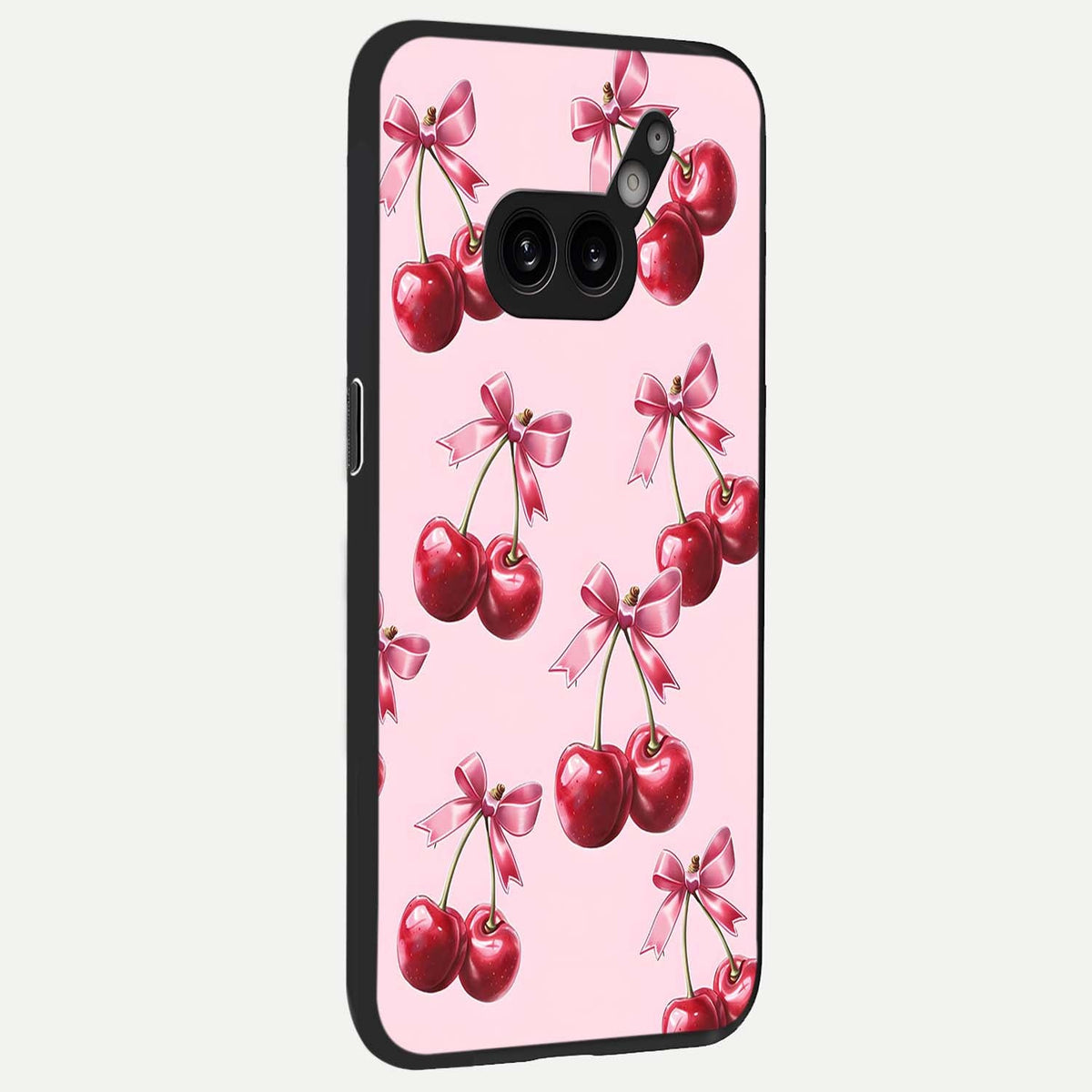 Red Cherries Pattern back cover For Nothing Phone 2A Plus slim fit glass case with vibrant aesthetic design
