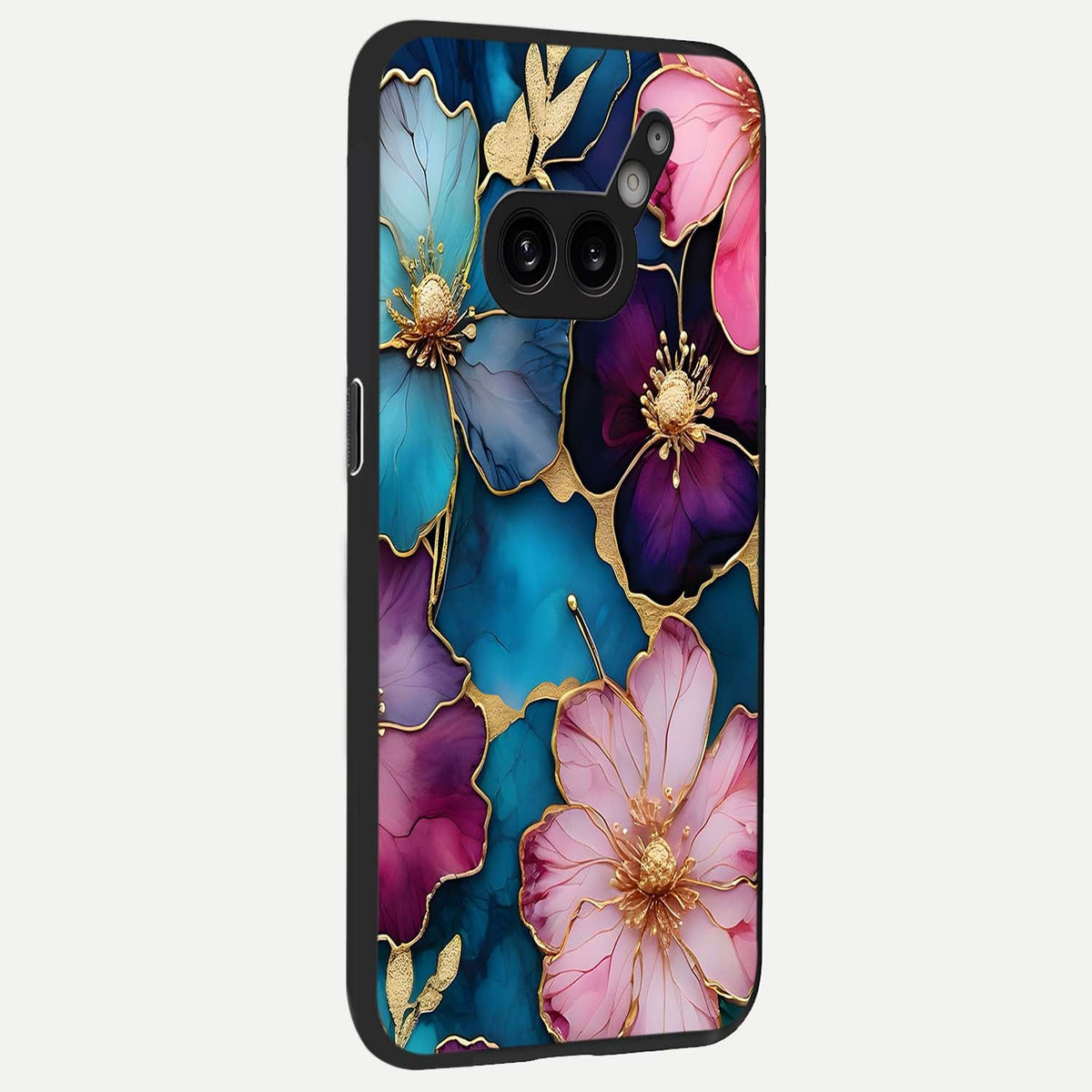 Sparkle Floral back cover For Nothing Phone 2A Plus slim fit glass case with vibrant aesthetic design