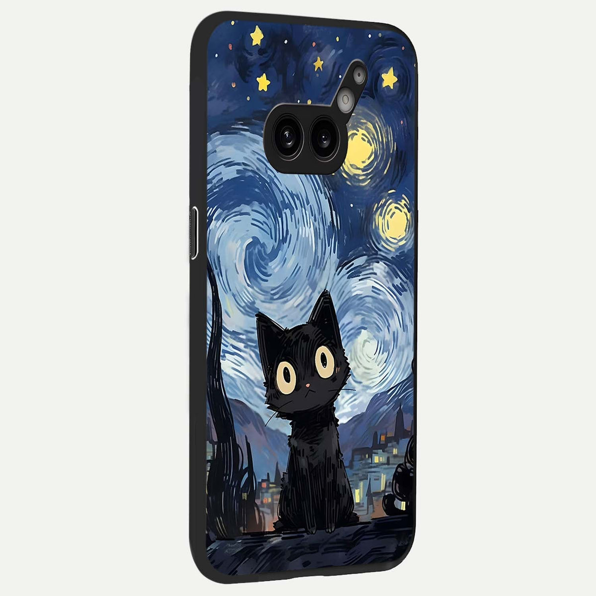 Van Gogh Cat back cover For Nothing Phone 2A Plus slim fit glass case with vibrant aesthetic design